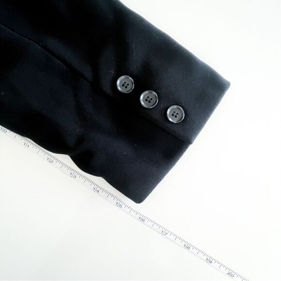 She Coat Jacket Black Women's 6 Notched Collar Lined Hidden Button Closure - Picture 7 of 8